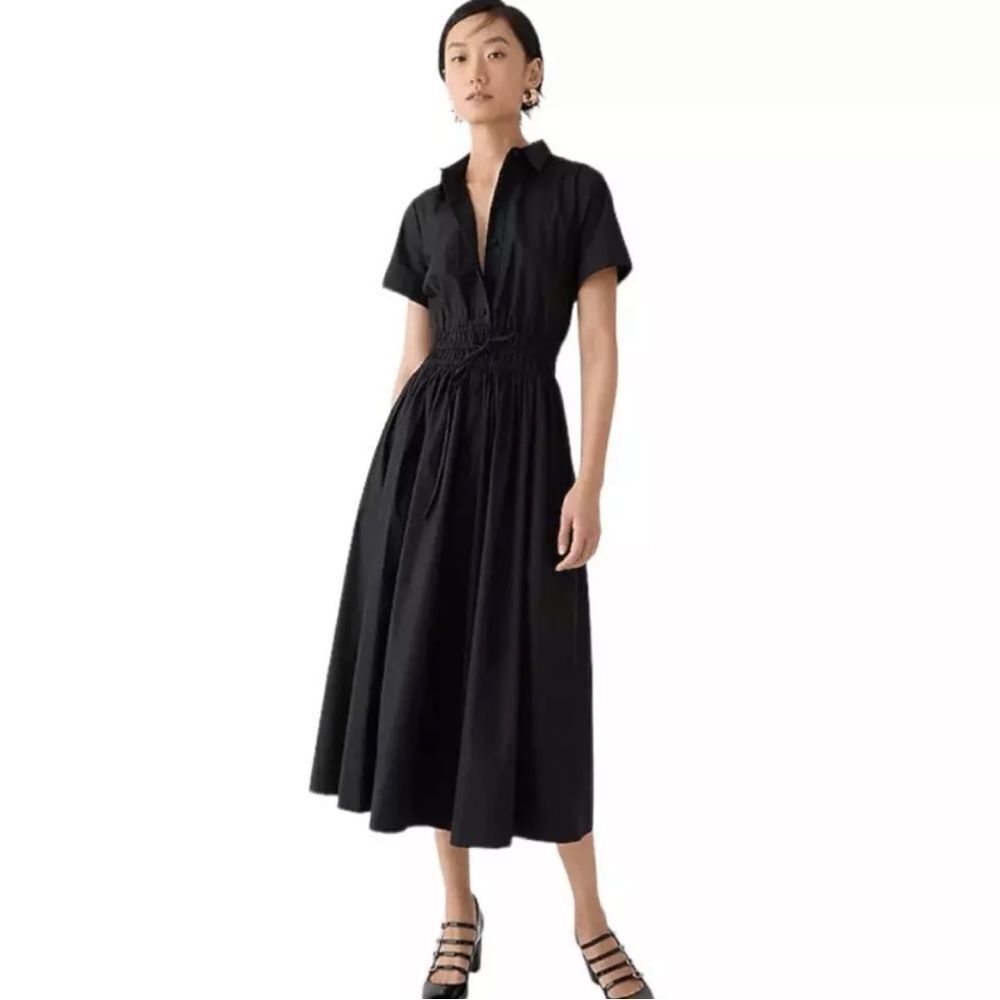 J. Crew Black Midi Dress
